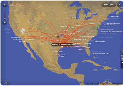 Southwest Airlines Route Map From Houston Hobby