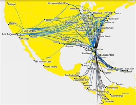 Spirit Airlines Destinations Map Map Of Canada