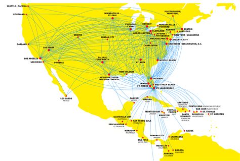 Spirit Flies All Over The U S Spirit Airlines Route Map Map