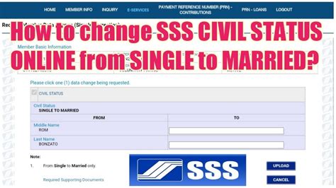 Sss Civil Status How To Change Sss Single To Married Record Online