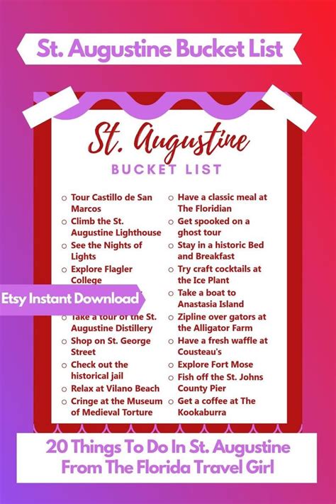 St Augustine Guide Etsy