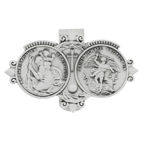 St Christopher Amp St Michael Auto Visor Clip The Catholic Company