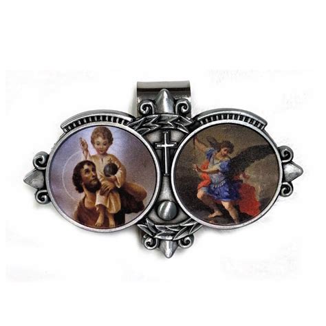 St Christopher Amp St Michael Visor Clip Divine Mercy Gift Shop