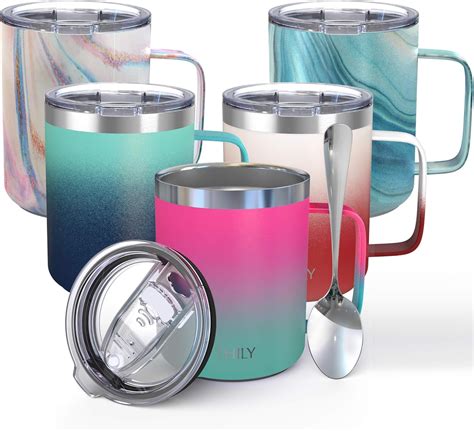 Stainless Steel Coffee Mug With Spill Resistant Lid Travel Coffee Cup