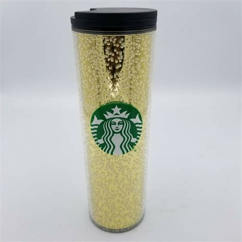 Starbucks 2020 Holiday 16 Oz Gold Bubble Hot Cold Coffee Tumbler Travel Mug Cup Walmart Com