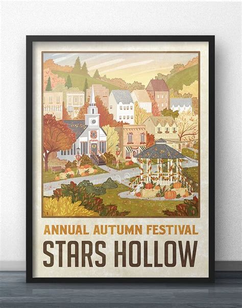 Stars Hollow Autumn Festival Travel Poster Inspired By Gilmore