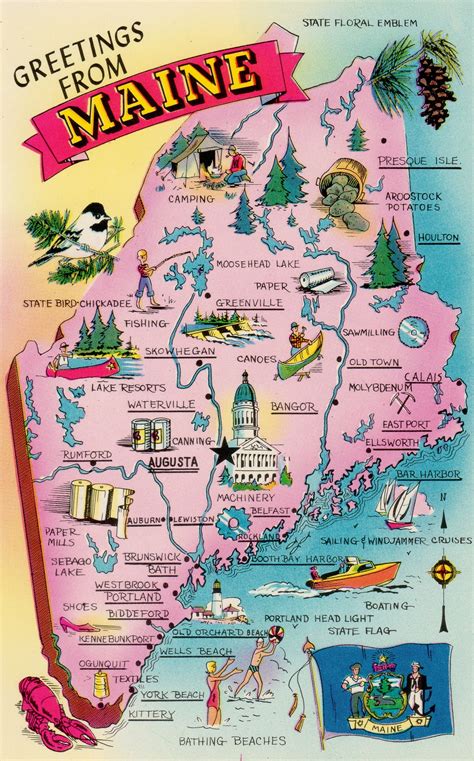 State Of Maine Maine Map Maine Vacation Maine Road Trip