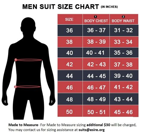 Suit Size Chart Suit Size Calculator The Black Tux Blog