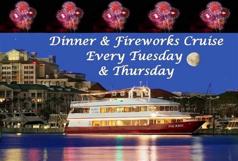 Sunset Amp Fireworks Cruises Tuesdays Amp Thursdays Destin Dinner Cruise