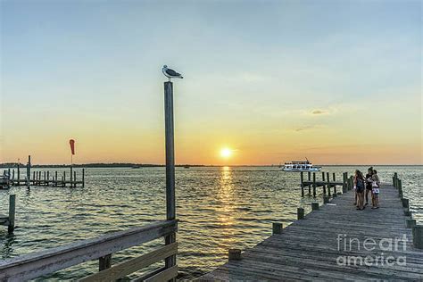 Sunset Tour Boat Off Dewey Destin Fl Pier 1186A Print By Ricardos Creations Photography Wall