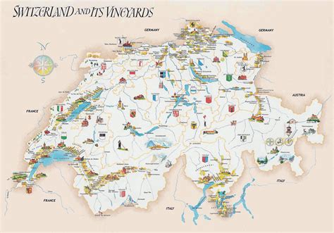 Switzerland Map With Tourist Attractions Map Of Switzerland With