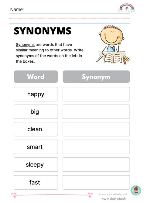 Synonyms Worksheets 15 Worksheets Com