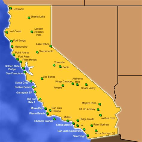 Takemytrip Com State Map California Attractions California Travel