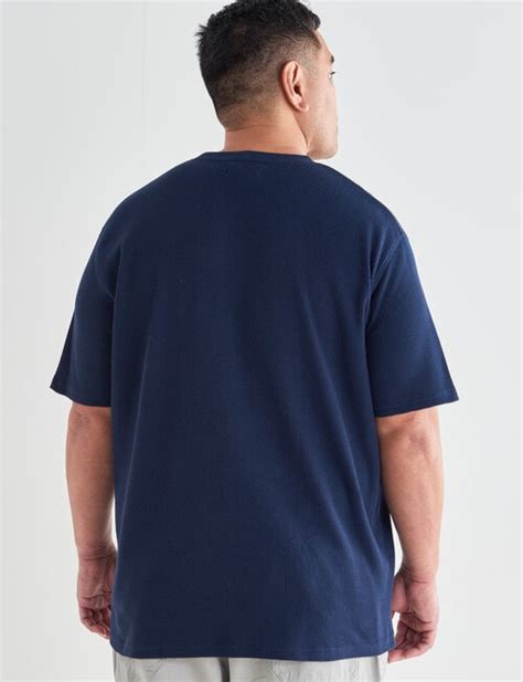 Tarnish King Size Waffle Tee Navy T Shirts Singlets Polos