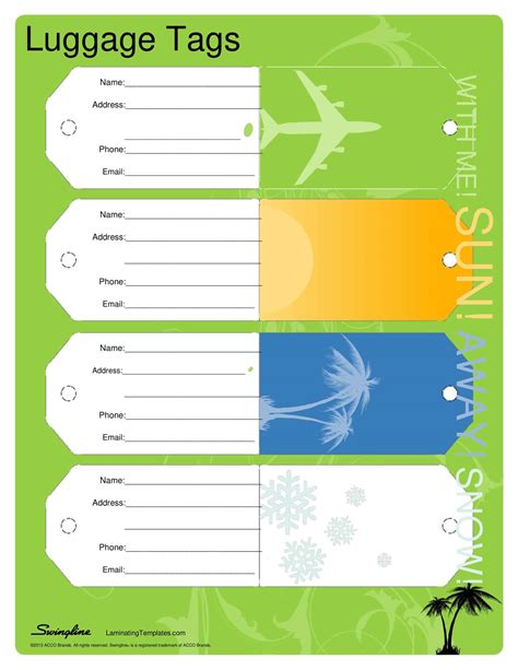 Template Of Luggage Tag Luggage Tags Printable Luggage Tag Template Luggage Tags