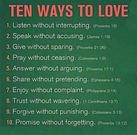 Ten Ways Yo Love Others Wisdom Scripture Encouraging Words For Friends Scripture Images