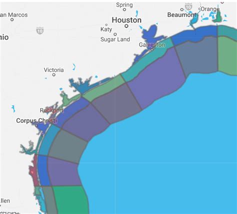 Texas Marine Forecast Noaa Weather Zones Interactive Map