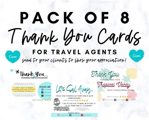 Thank You Cards Digital Travel Agents Etsy Travel Agent Travel