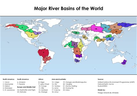 The 26 Major River Basins Of The World R Mapporn