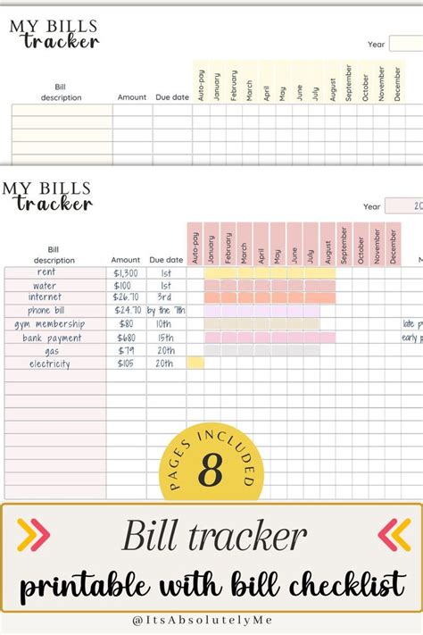 The Bill Tracker Is An Easy Way To Track Bills And Get Them Back In Order