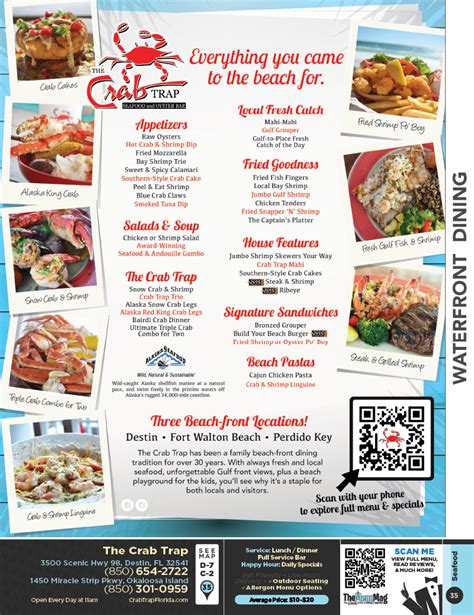 The Crab Trap Destin Menu Coupons The Menu Mag