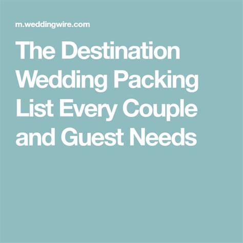 The Destination Wedding Packing List Every Couple And Guest Needs