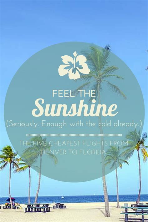 The Five Cheapest Flights From Denver To Florida Travel Travel