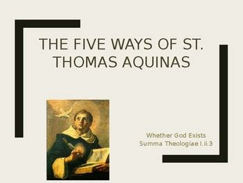 The Five Ways Of St Thomas Aquinas By Shay Shop Tpt