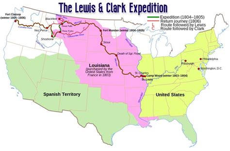 The Map Shows The Route Of The Lewis And Clark Expedition The Lewis