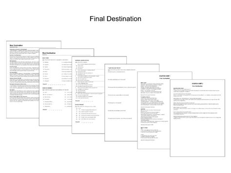 The Movie Final Destination Teaching Resources