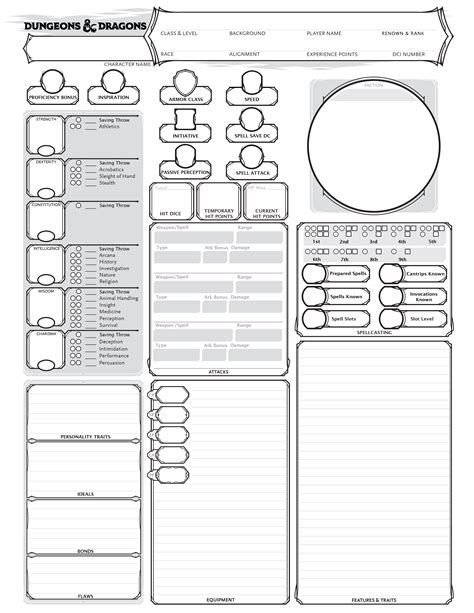 The Outlander 5E Background Dnd 5E Character Sheet Fillable Editable