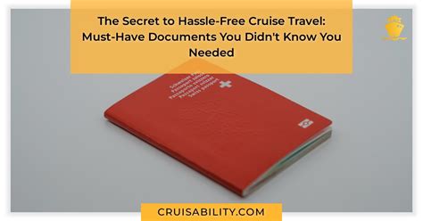 The Secret To Hassle Free Cruise Travel Must Have Travel Documents You