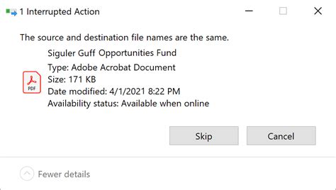 Same Source and Destination File Names Error