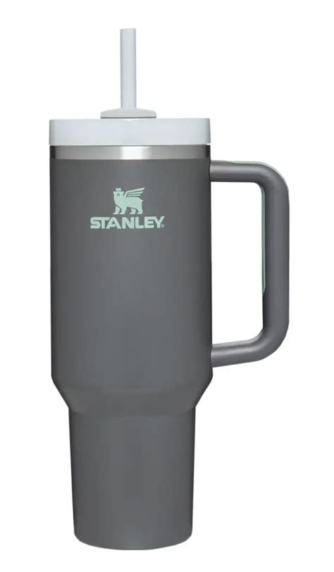 The Stanley Travel Mug Is Shown In Grey