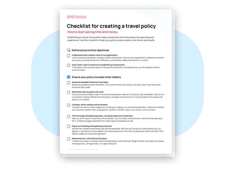 The Travel Policy Builder Checklist Spotnana