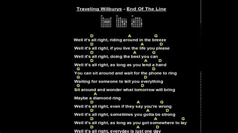 The Traveling Wilburys End Of The Line Ws Lyrics And Chords