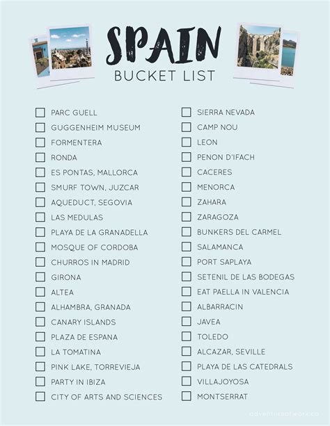 The Ultimate Bucket List For Spain