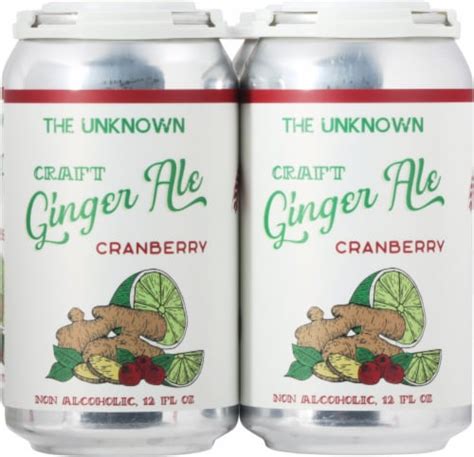 The Unknown Brewing Co Craft Cranberry Ginger Ale 6 Cans 12 Fl Oz