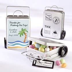 Themed Travel Suitcase Favor Tins Destination Wedding Favors