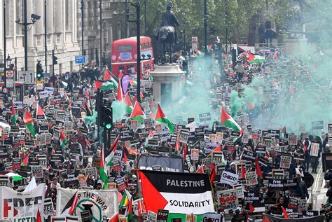 Thousands March In Pro Palestinian Protests Across Ukon October 14