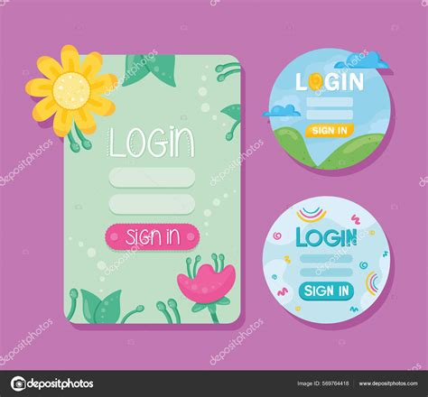 Three Login Access Templates Stock Vector Image By Yupiramos 569764418