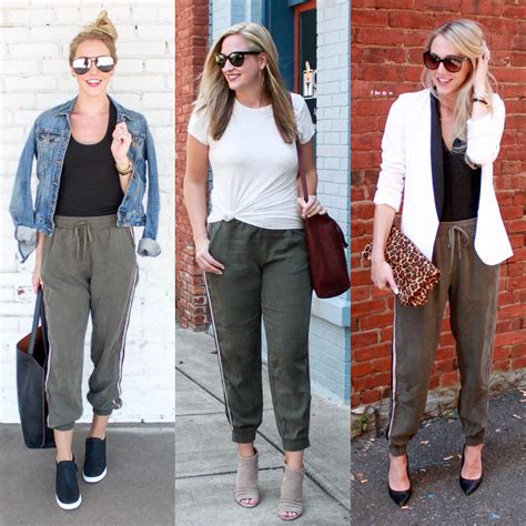 Three Ways To Wear Joggers How To Wear Joggers Joggers Outfit Blazer Outfits Casual