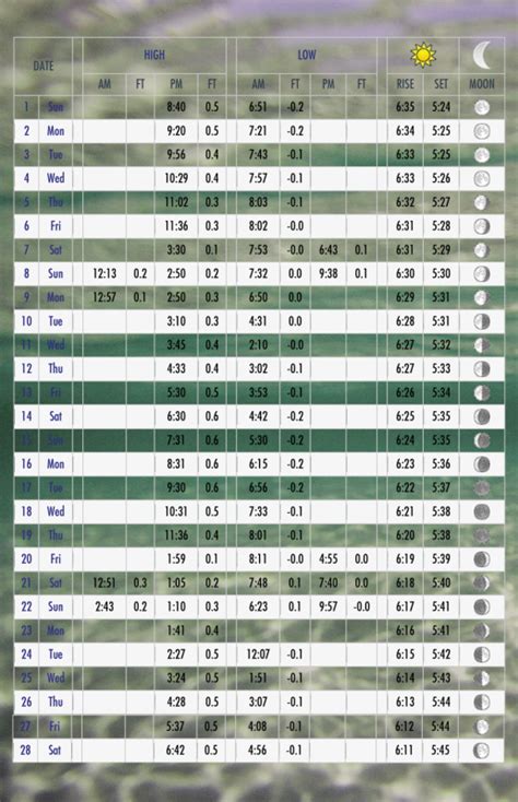 Destin Tide Schedule Today