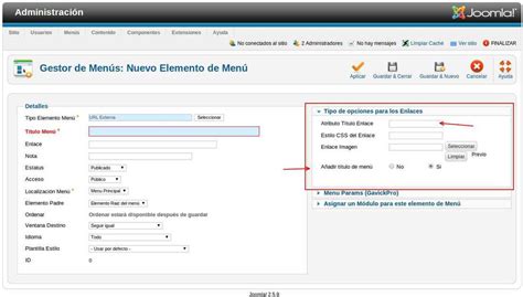 Titulo De La Pagina Para Menu Tipo Url Externa Joomla 2 5