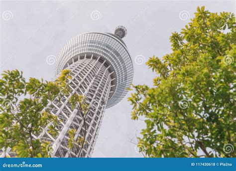 Tokyo Skytree Famous Destination From Bottom View Editorial Stock Photo Image Of Pattern