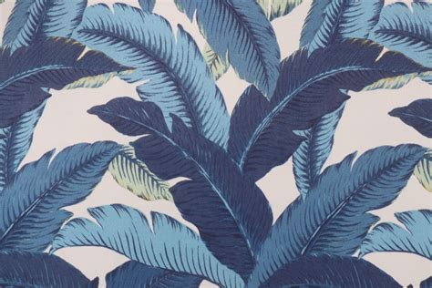 Tommy Bahama Swaying Palms Printed Polyester Outdoor Fabric In Indigo