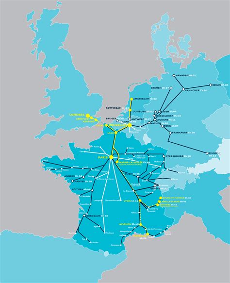 Top Eurostar Destinations From London Eurostar Eurostar Train Route Map