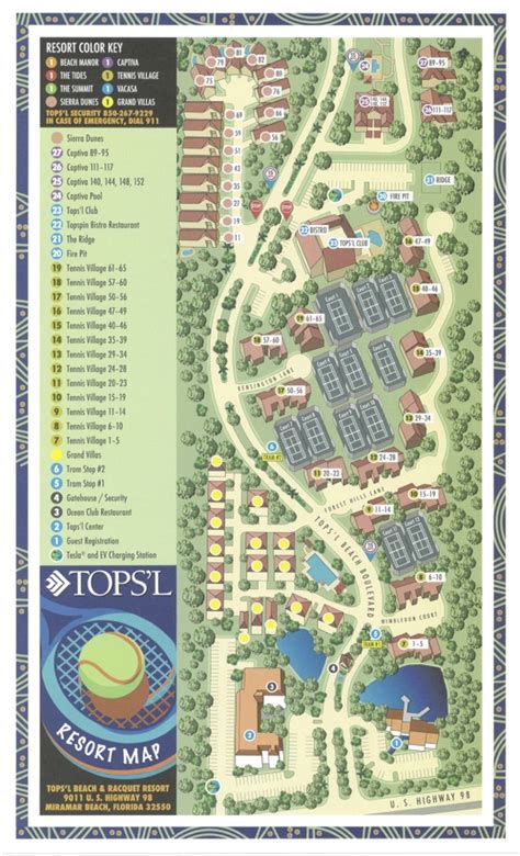 Tops L Map Topsl Beach And Racquet Resort