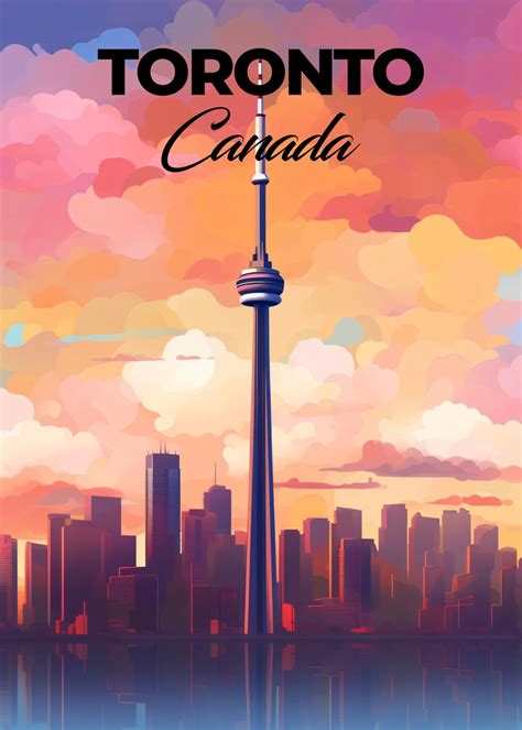 Toronto Travel Poster Poster Picture Metal Print Paint By