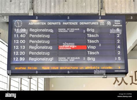 Train Station Destination Boards Stock Photo Alamy